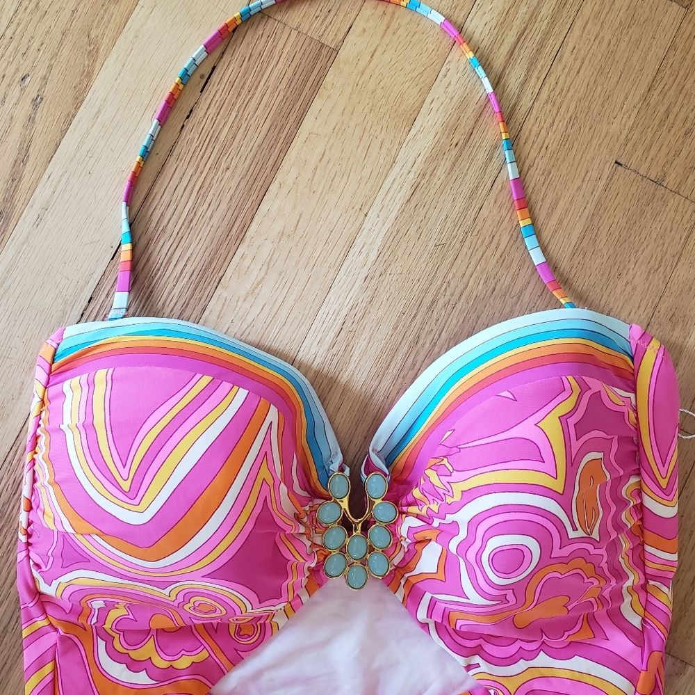 NWT Trina Turk Morning Sunrise Bandeau SwimSuit - Picture 3 of 14